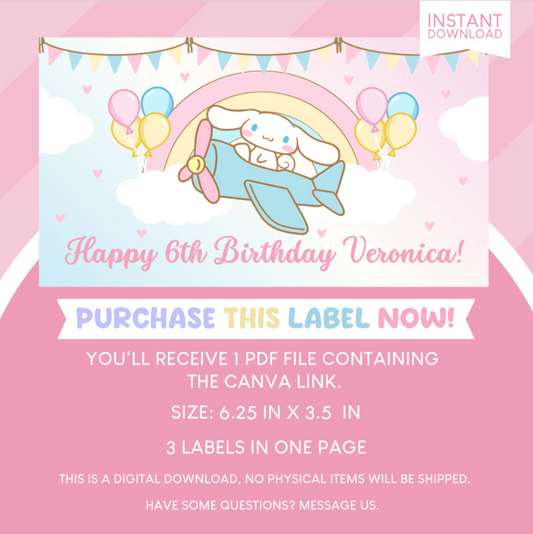 Cinnamoroll Birthday Party Gable Box