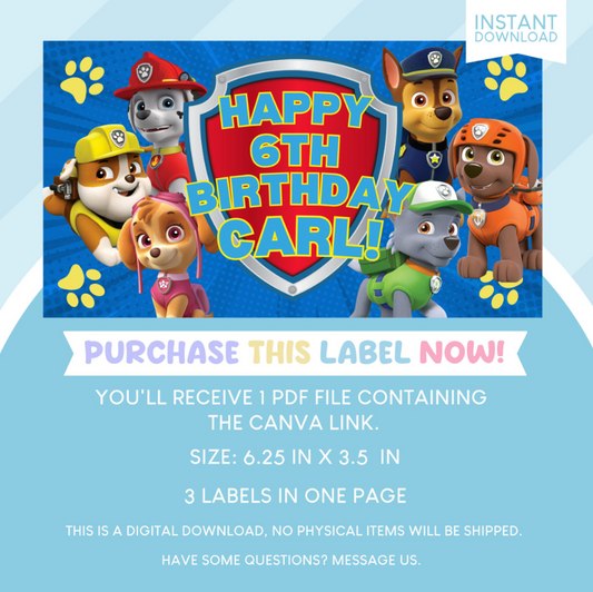 Paw Patrol Birthday Party Gable Box