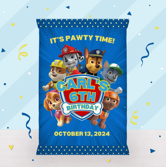 Paw Patrol Birthday Party Favor Chip Bag