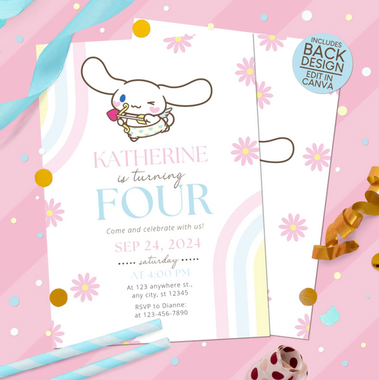 Cinnamoroll Birthday Party Invitation