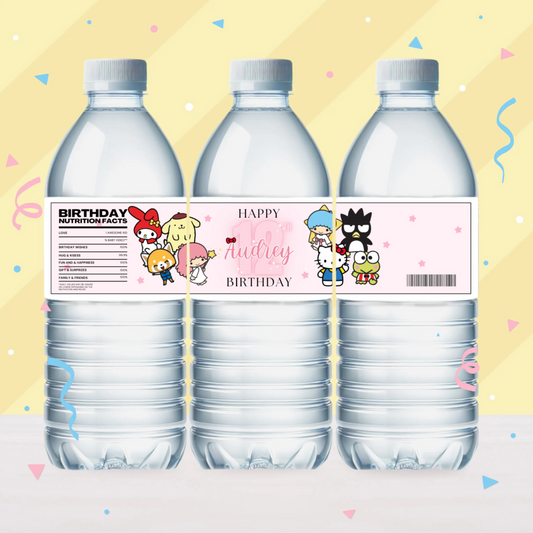 Sanrio Birthday Party Favor Water Bottle