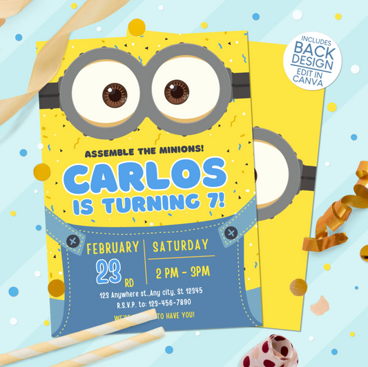 Minions Birthday Party Invitation