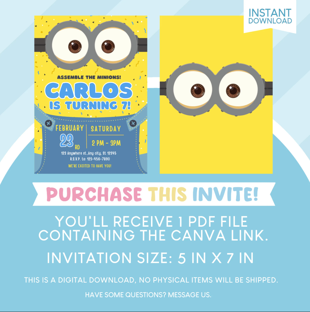 Minions Birthday Party Invitation