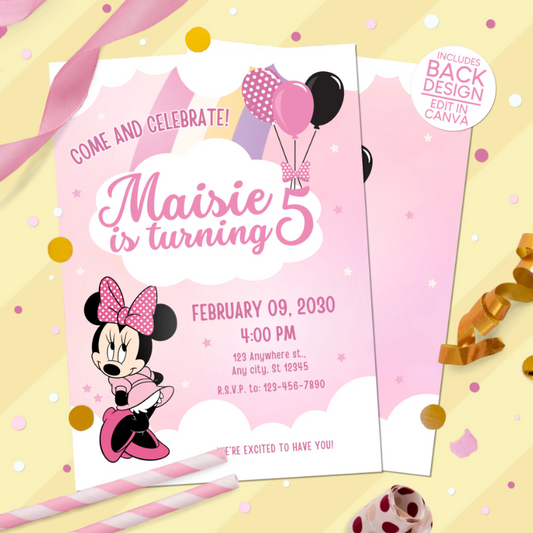 Minnie Mouse Clubhouse Birthday Party Invitation