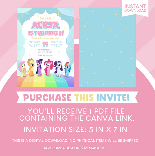 My Little Pony Birthday Party Invitation