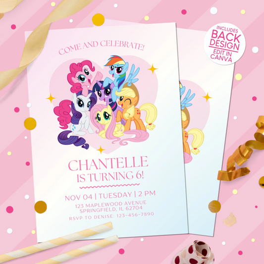 My Little Pony Birthday Party Invitation