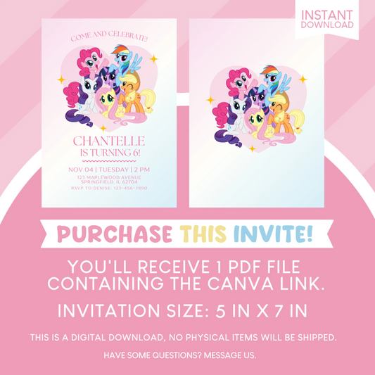 My Little Pony Birthday Party Invitation
