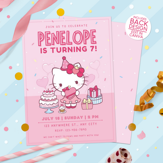 Hello Kitty Birthday Party Invitation