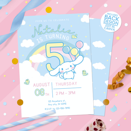 Cinnamoroll Birthday Party Invitation
