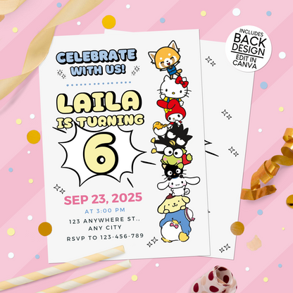 Sanrio Birthday Party Invitation