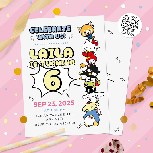 Sanrio Birthday Party Invitation