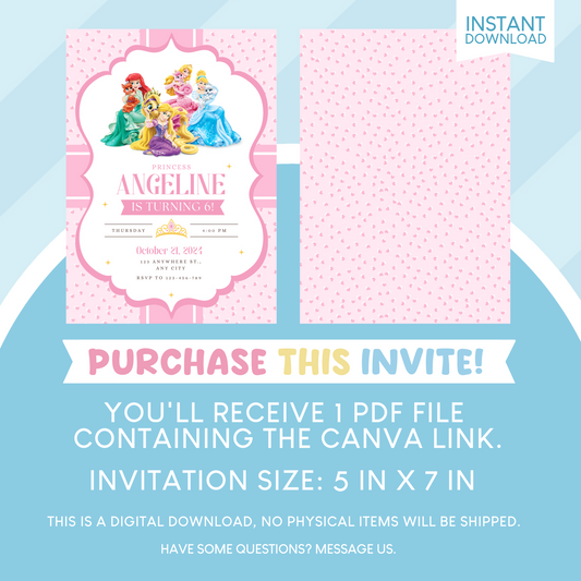 Princess Birthday Party Invitation