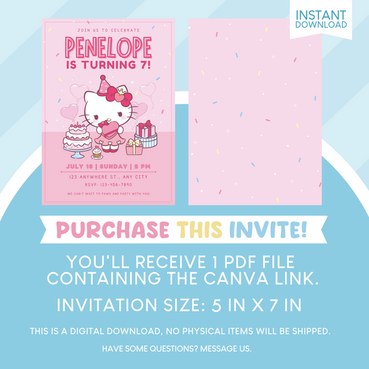 Hello Kitty Birthday Party Invitation