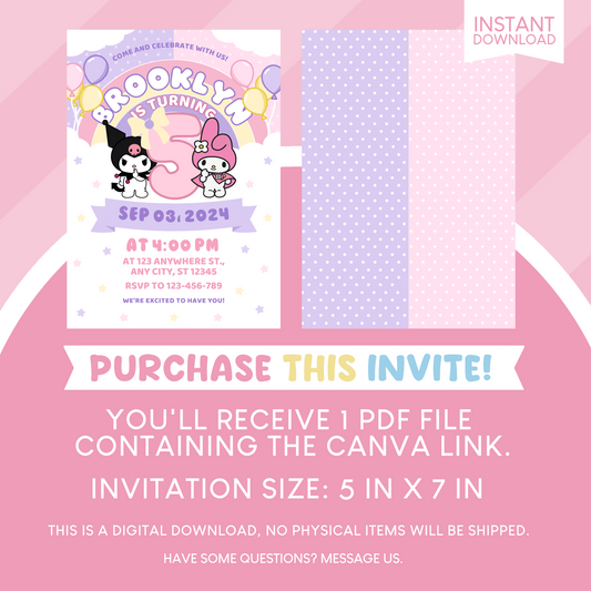 Sanrio Birthday Party Invitation