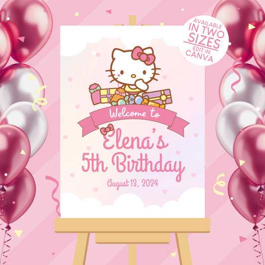 Hello Kitty Birthday Party Welcome Sign Poster
