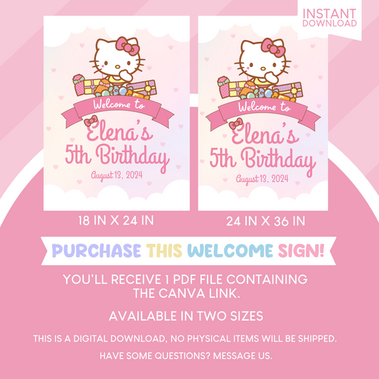 Hello Kitty Birthday Party Welcome Sign Poster