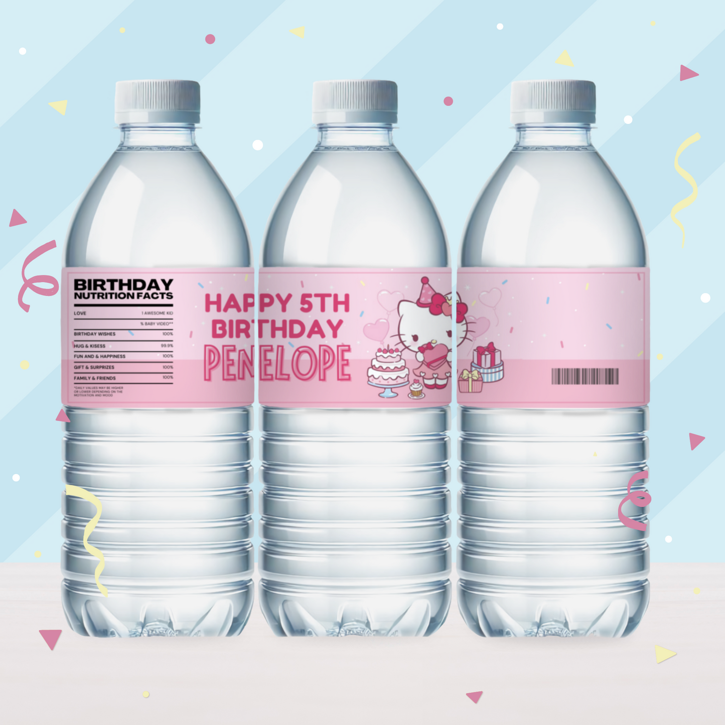 Hello Kitty Birthday Party Favor Water Bottle