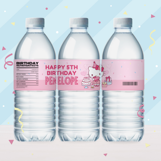 Hello Kitty Birthday Party Favor Water Bottle