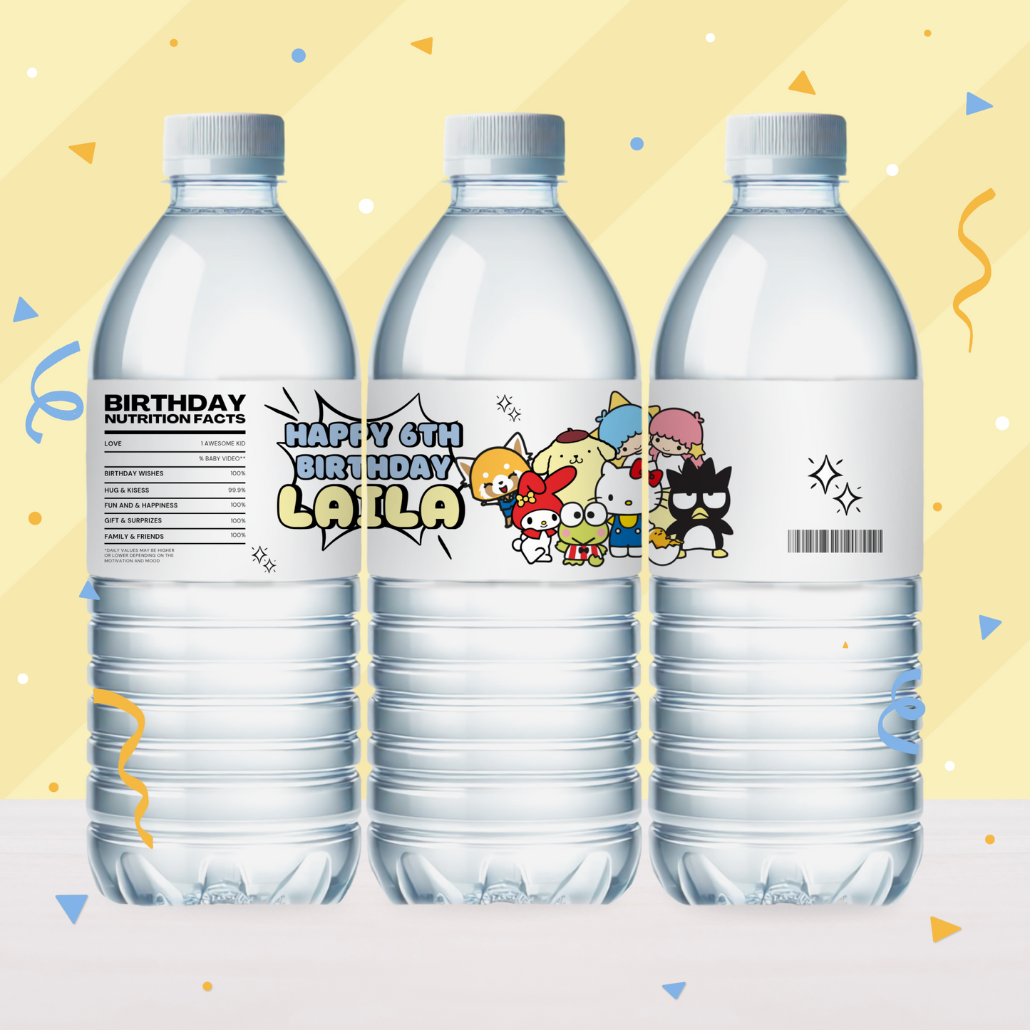 Sanrio Birthday Party Favor Water Bottle