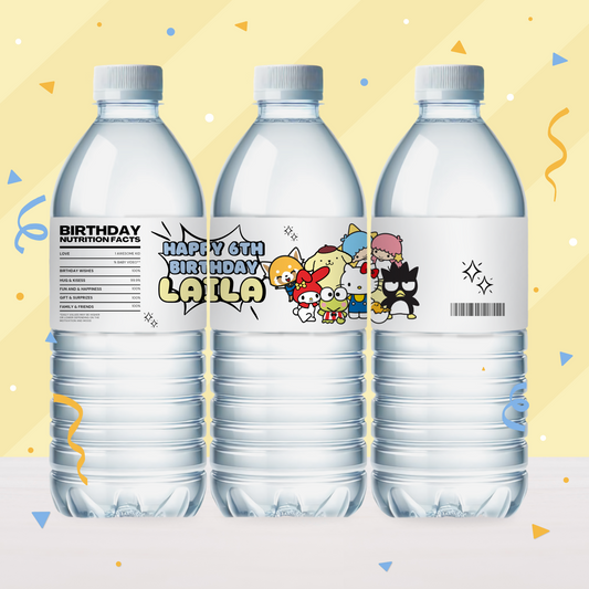Sanrio Birthday Party Favor Water Bottle