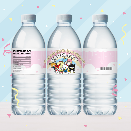 Sanrio Birthday Party Favor Water Bottle