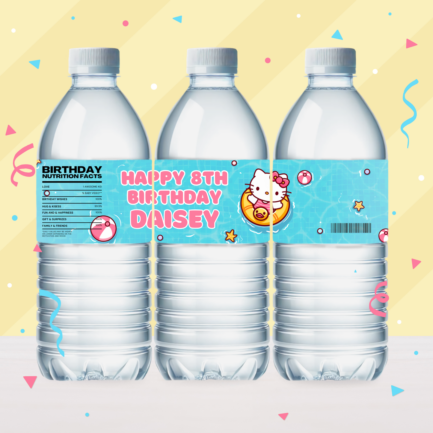 Hello Kitty Birthday Pool Party Favor Water Bottle