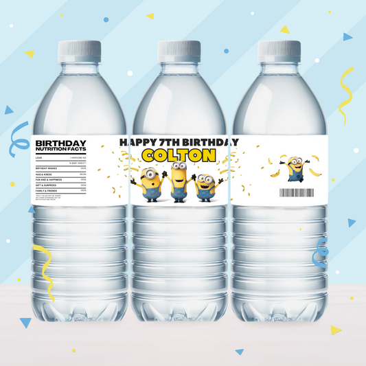 Minions Birthday Party Favor Water Bottle