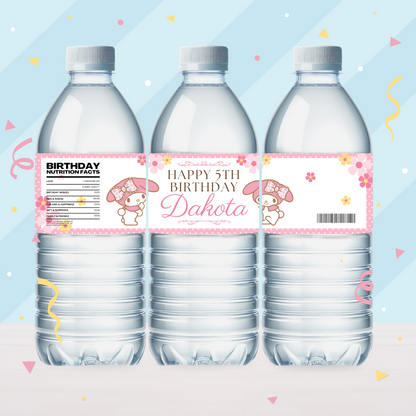 My Melody Birthday Party Favor Water Bottle
