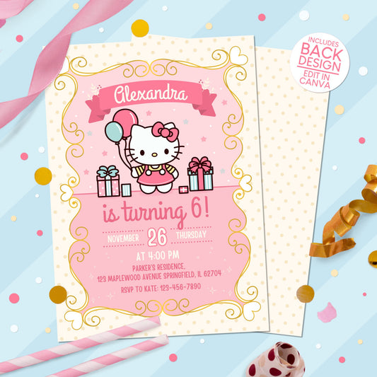 Hello Kitty Birthday Party Invitation