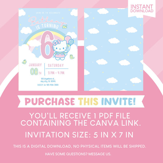 Hello Kitty Birthday Party Invitation