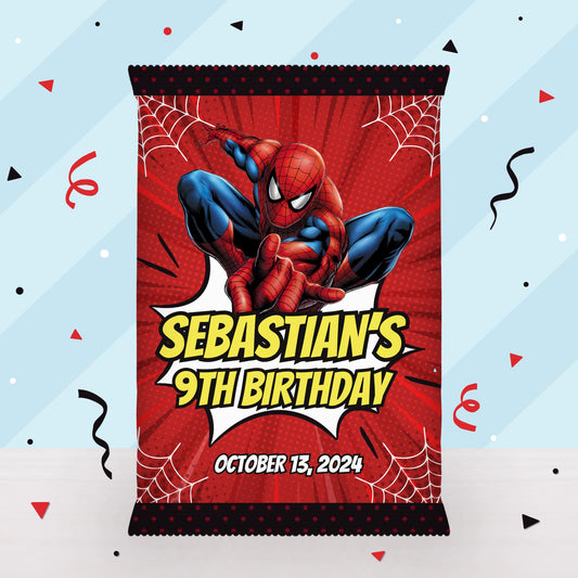 Spiderman Superhero Birthday Party Favor Chip Bag